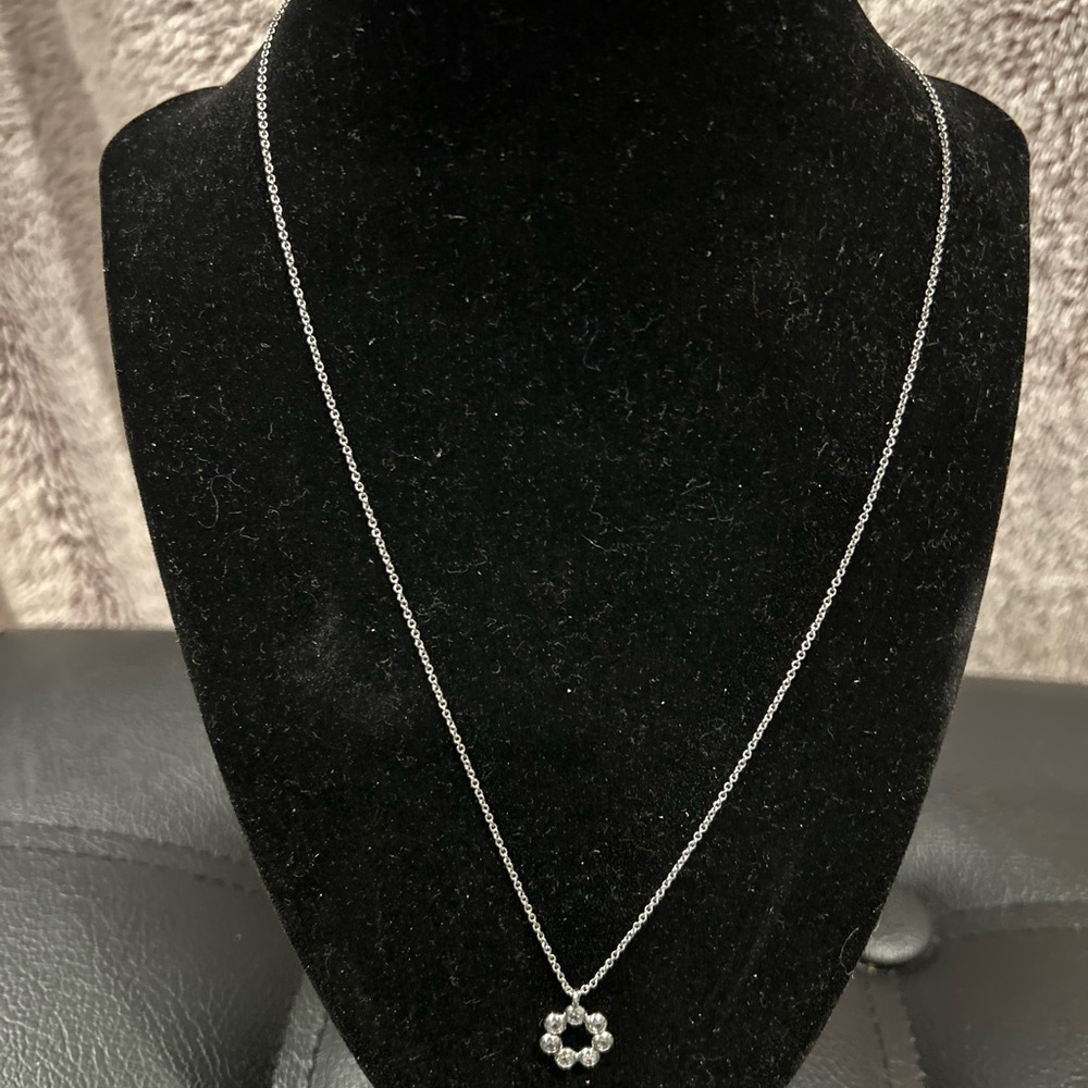LOFT Silver Floral Pendant Necklace